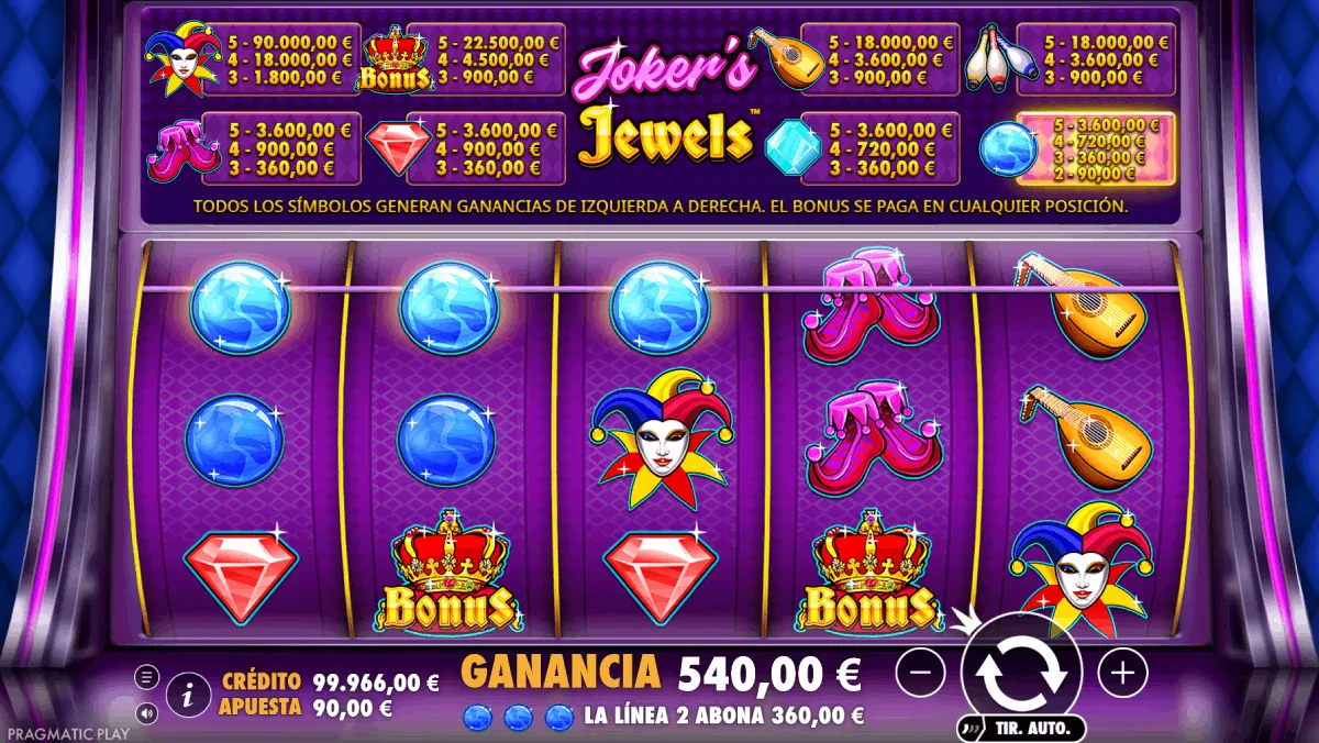 Joker jewels slot ganar